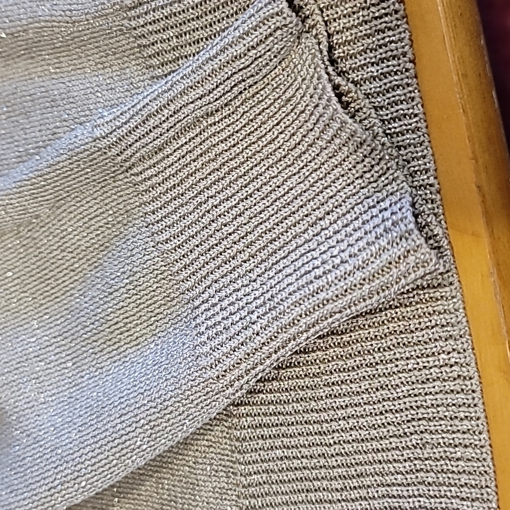 Long Sleeved Gold Sweater With Glitter. EUC - Picture 6 of 9